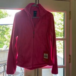 Pink fleece North Face jacket